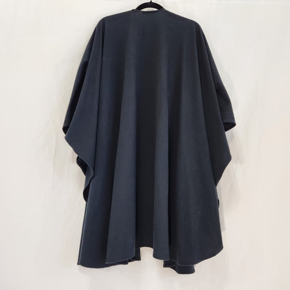VINTAGE Kathleen For Sweet Herb Lagenlook Black Charcoal Cape Wrap One Size USA - Picture 4 of 14
